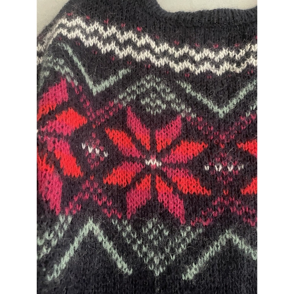 American Eagle Women M Sweater Mohair Wool Tunic Nordic Long Skinny Fairisle Y2K - Picture 12 of 13